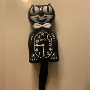 Classic Black Kitty Kat Wall Clock